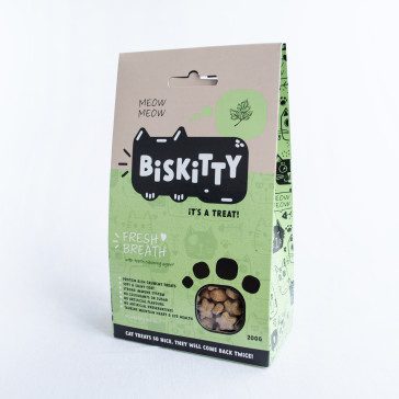 Your kitty demands only the best. Give them Biskitty Cat Biscuits!