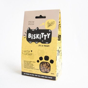 Your kitty demands only the best. Give them Biskitty Cat Biscuits!