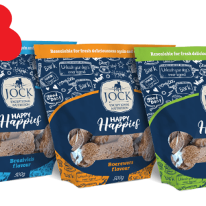 JOCK Happy Happies dog biscuits are the perfect complement to our scientifically formulated dog food range.