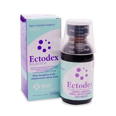 ECTODEX is a dip wash used for the control of demodectic mange