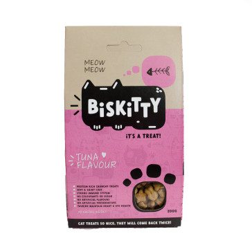 Your kitty demands only the best. Give them Biskitty Cat Biscuits!